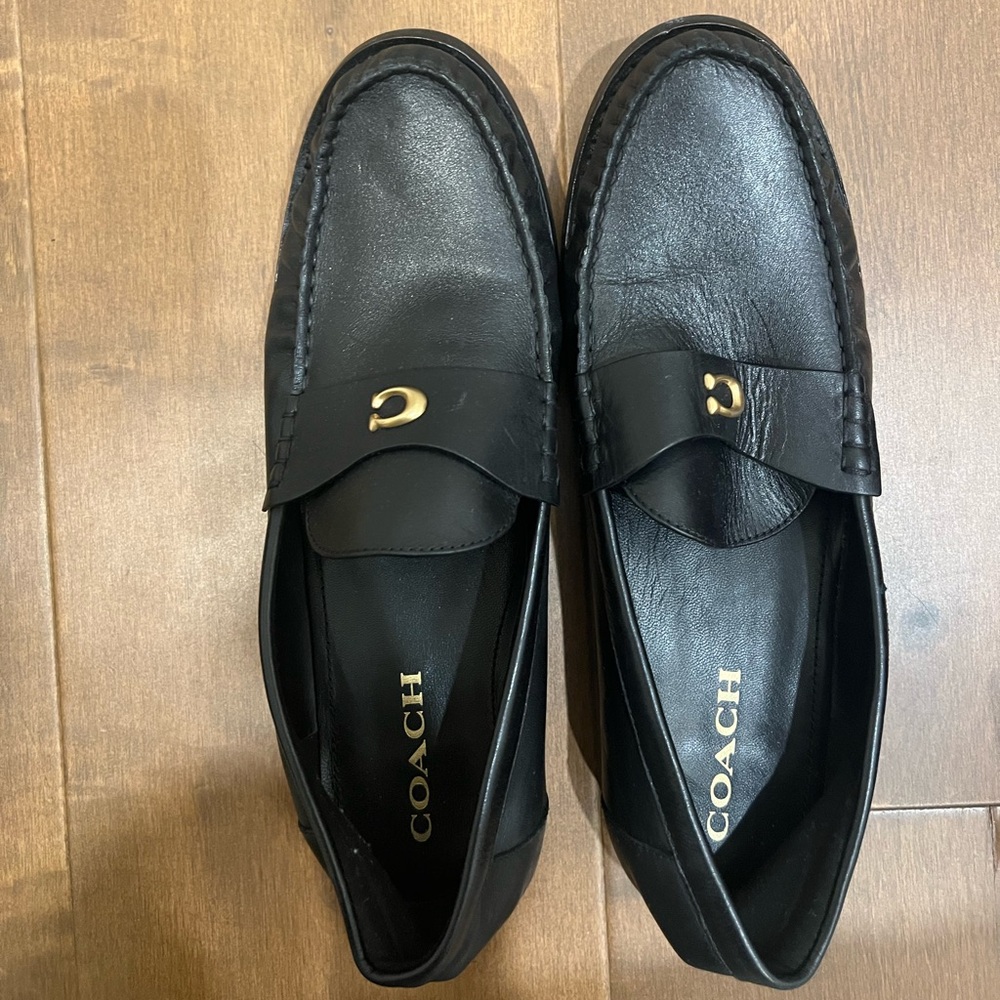 COACH black loafers